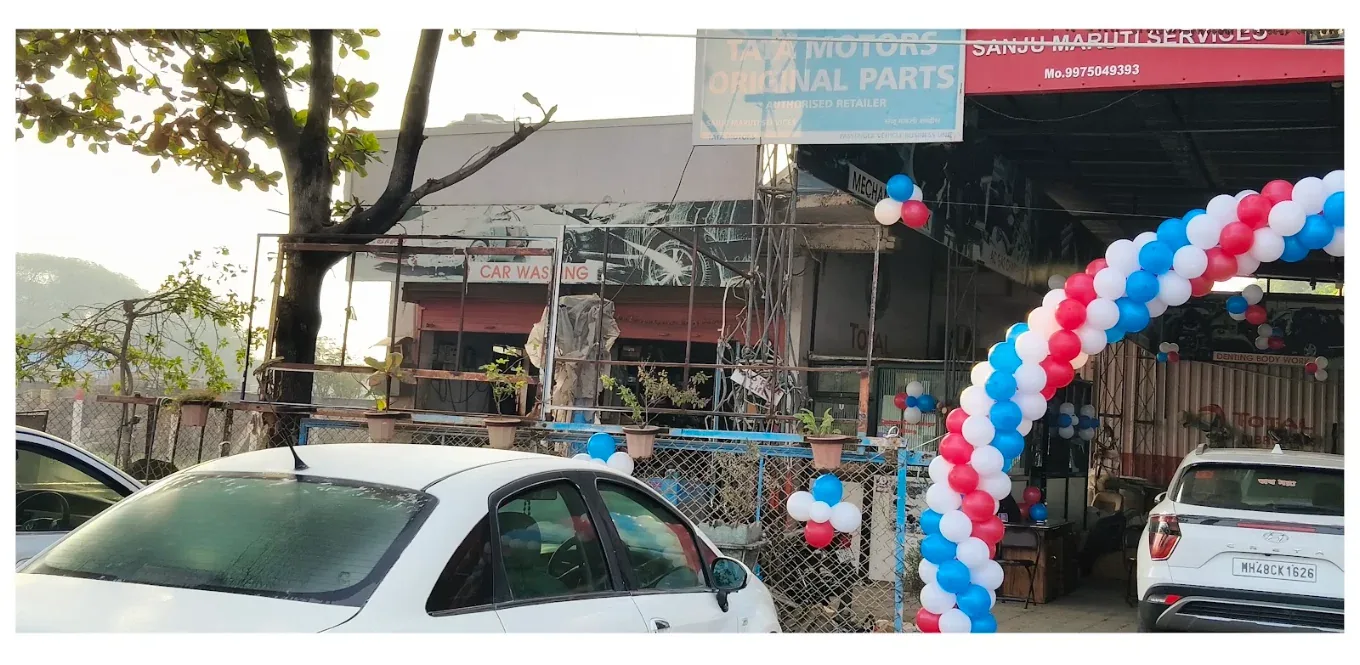 Sanju Maruti Services entrance with decorated arch